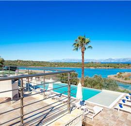 8 Bedroom villa with pool & seaview, near Acharavi, sleeps 16-18